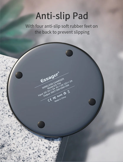 Essager 15W Qi Wireless Charger Fast Wireless Charging Pad Quick Induction Wirless Charger For iPhone 14 Pro max Xiaomi mi 9 Pro