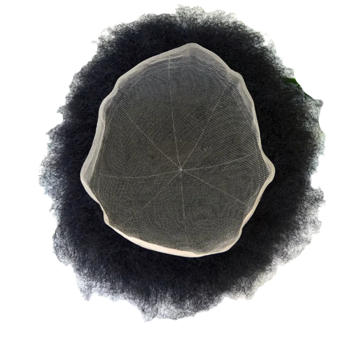 10x8 Inch Full French Lace Afro Curly Topee for Men Human Hair Prosthesis 6mm Wave Black African Men's Wig Replacement System