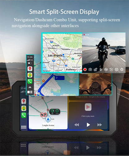 Gallop Sprite 6 inch Motorcycle GPS Navigation Wireless CarPlay Android Auto DVR Drive Recorder Portable Moto Monitor IPX7