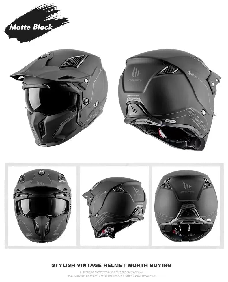 MT Street Fighter Motorcycle Helmet Detachable Combination Electroplated Gold Helmet ECE DOT Certification Full Face Casco Moto