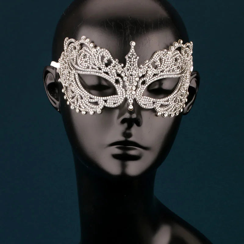 Wedding Dance Mask Headdress Bride Party Rhinestone Tassel Wedding Card Personality Mask Stage Accessories