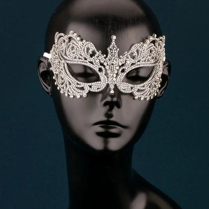 Wedding Dance Mask Headdress Bride Party Rhinestone Tassel Wedding Card Personality Mask Stage Accessories