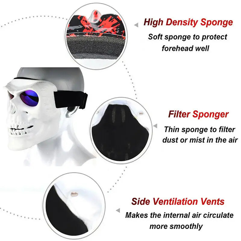 Dirt Bike Racing ATV Racing Halloween Eyewear Shield Skull Face Mask For Eyewear Motorbike
