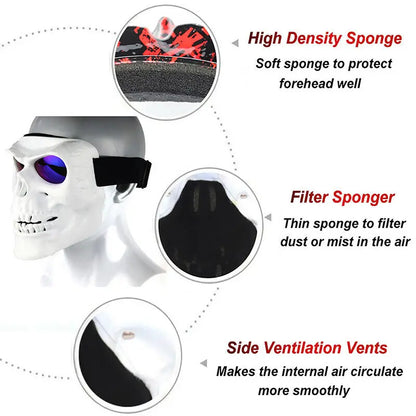 Dirt Bike Racing ATV Racing Halloween Eyewear Shield Skull Face Mask For Eyewear Motorbike