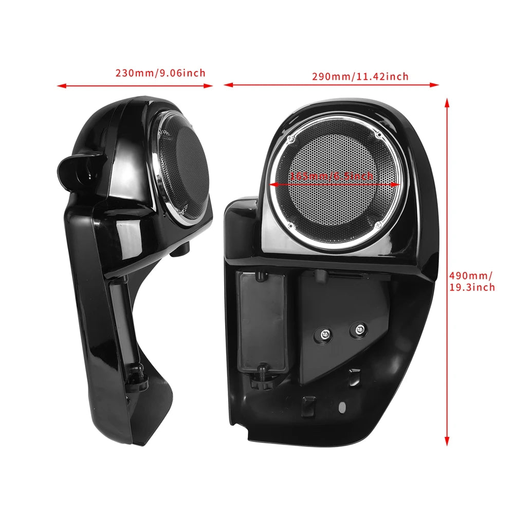 Motorcycle Lower Vented Fairing 6.5" Speakers Boxes Pod For Harley Touring Road Glide Electra FLHX FLTRX FLHTK 2014-2024