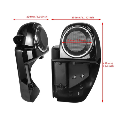Motorcycle Lower Vented Fairing 6.5" Speakers Boxes Pod For Harley Touring Road Glide Electra FLHX FLTRX FLHTK 2014-2024
