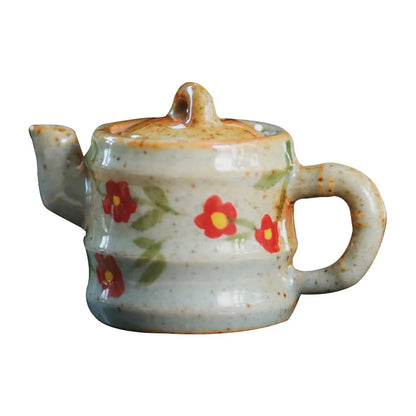 Mini Hand-Painted Ceramic Teapot Jingdezhen Hand- Pulled Tea Pet Micro Landscape Decorative Item Kitchen Dining Bar Essential