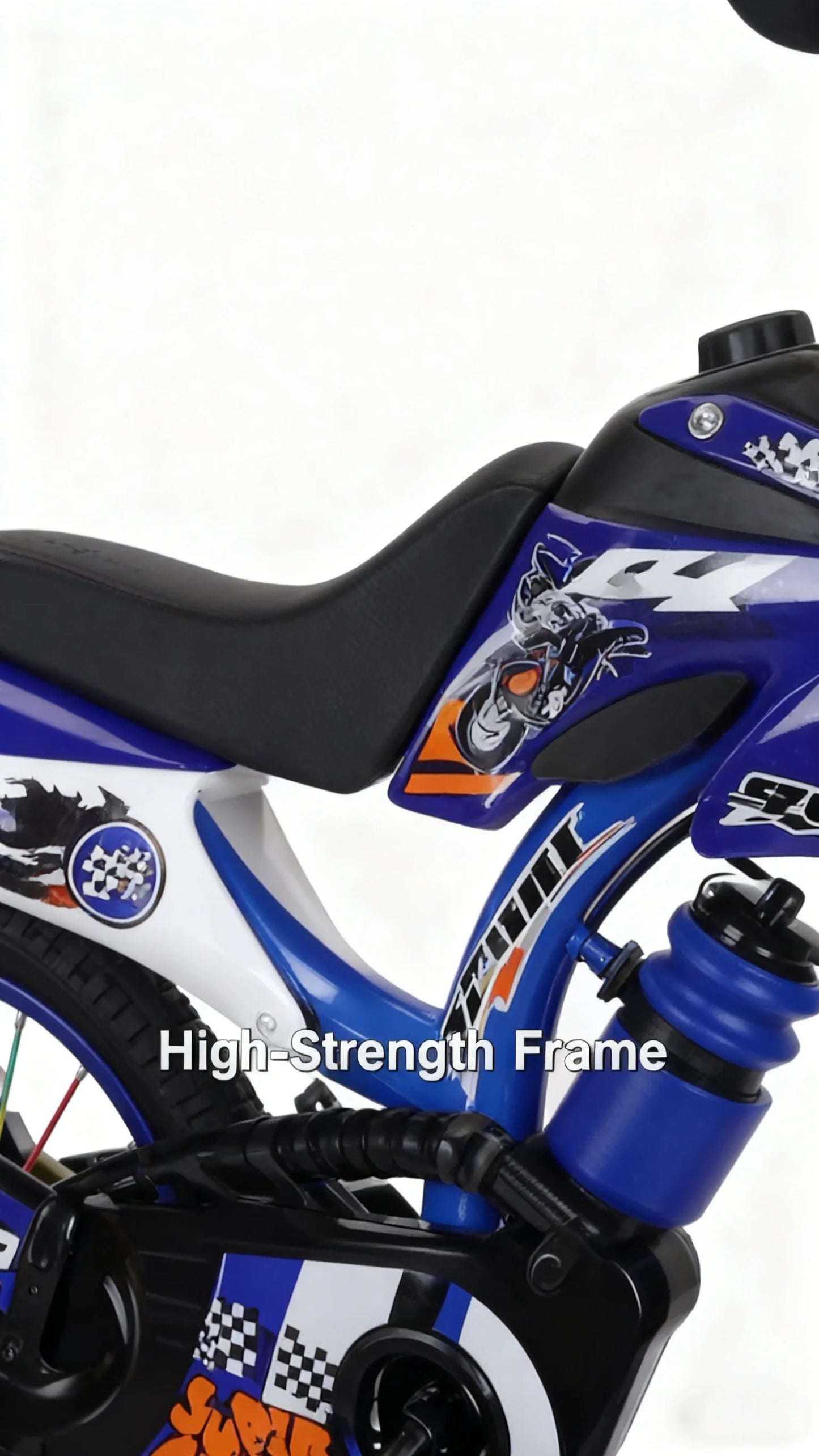 Blue Children's Off-Road Motorcycle Bicycle Pedal Bike with Headlamp Boys And Girls 12-16 Inch Cro