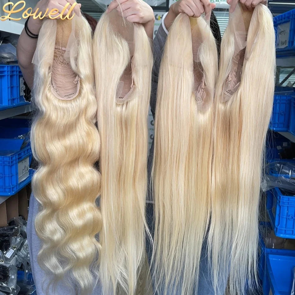 30Inch Blonde Human Hair Wig Straight 613 hd Lace Frontal Wig 13x6 13x4 Body Wave Lace Front Wig Honey Blonde Colored Human Hair