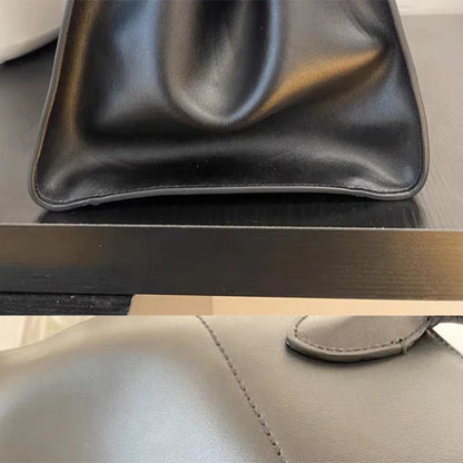 Elegant Suede Tote Bag Luxury Leather Large Capacity Shoulder Bag Minimalist Fashion Commute Handbag Soft Casual Shopping Bag