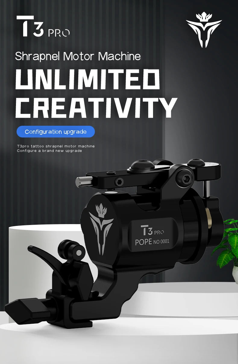 POPEIRONS Brand T3Pro Rotary Tattoo machine Adjustable Stroke 2225 Powerful Motor tattoo gun