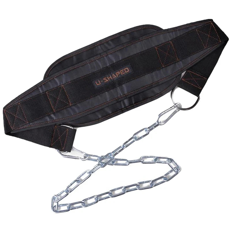 Useful Thicken Weight Lifting Belt With Chain Dipping Belt For Pull Up Chin Up Kettlebell Barbell Fitness Bodybuilding Gym Belt