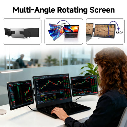 13.3inch Portable Monitor - FHD Laptop Second Expansion Screen For Switch/Phone/Tablet,USB-C HDMI-Compatible,Rotatable Display