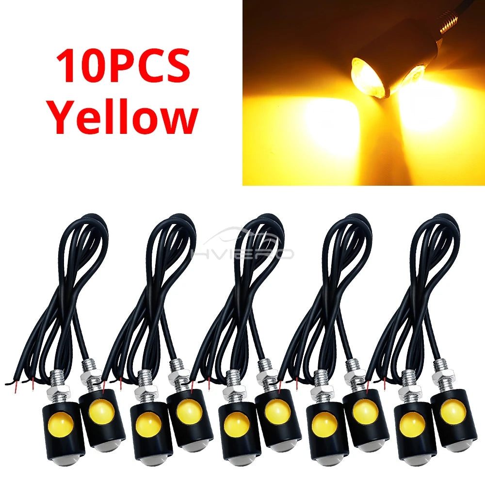 1/2/4/10pc Car Motorcycle Eagle Eye Led Daytime Running Light Super Bright Turn Signal License Plate Tail Reverse Clearance Lamp