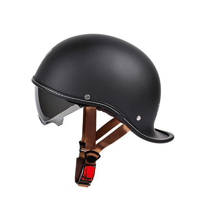 Retro helmet cocked tail motorcycle helmet for men and women Four Seasons Prince cruise helmet riding personality half helmet.