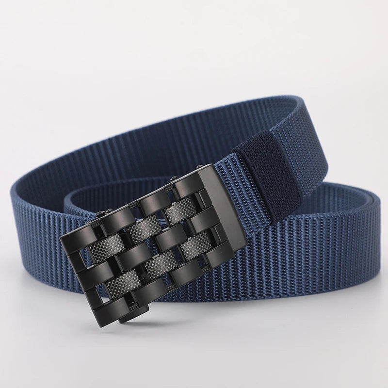 Men's Fabric Belt Nylon Canvas Automatic Belt Man Designer Belts Men Working Waistband Casual Men's Trousers Waist Belt ZX006