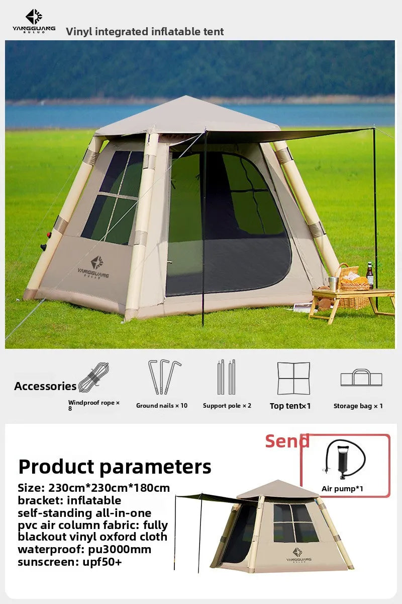 Outdoor Camping Fully Automatic Waterproof Inflatable Tent Thickened Heavy Rain Gear