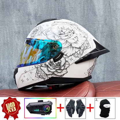 LVS motorcycle helmet men's and women's full face helmet double lens racing helmet DOT certification casco moto