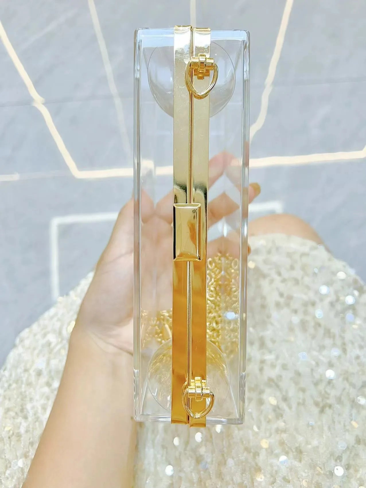 2025 New Clear Acrylic Small Flap Shaped Bags Women Trendy Chain Shoulder Crossbody Bags Women's Niche Design Novelty Purse