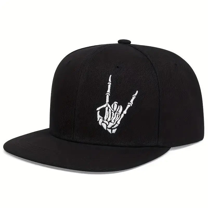 Unisex Skeleton Finger Embroidery Hip-hop Hats Spring Autumn Outdoor Adjustable Casual Baseball Caps Men Women Sunscreen Hat