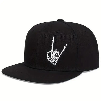 Unisex Skeleton Finger Embroidery Hip-hop Hats Spring Autumn Outdoor Adjustable Casual Baseball Caps Men Women Sunscreen Hat