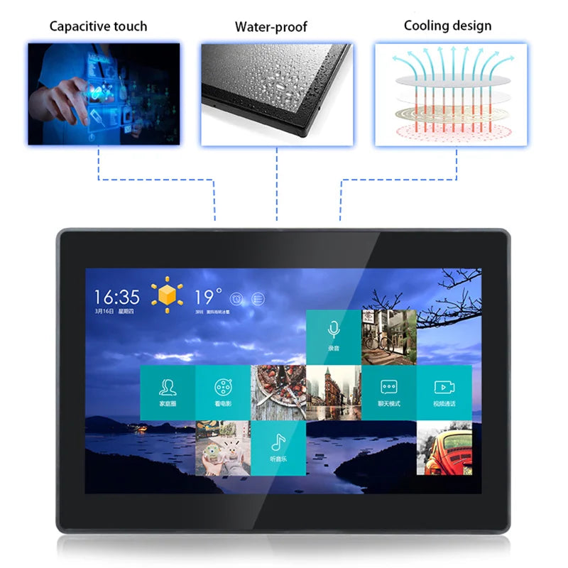 Flat True Capacitive Touch Screen Monitor 18.5 Inch 1920*1080 Open Frame Industrial Waterproof Display With VGA HDMI USB Input