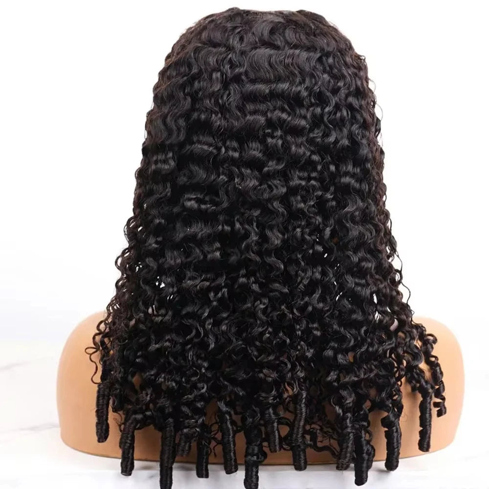 Half Wig Burmese Curly Glueless Human Hair Wigs With Drawstring Seamless Clip 250 Density Beginner Friendly Curly Wigs For Women