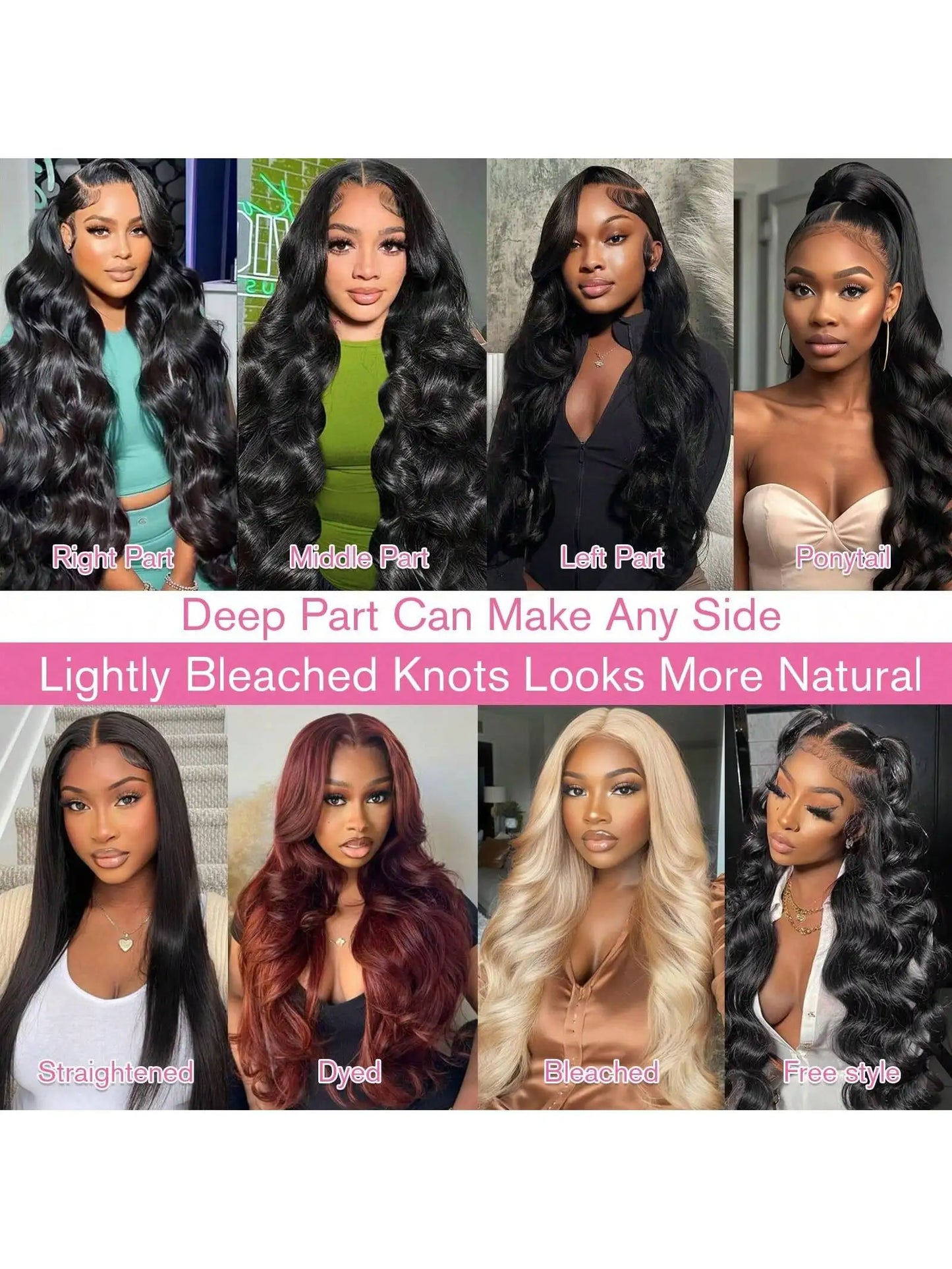 8-40 Inch 200% Density Body Wave Human Hair Lace Frontal Wigs 13x4 13×6 Lace Front Wigs Pre Plucked Glueless Lace Frontal Wigs