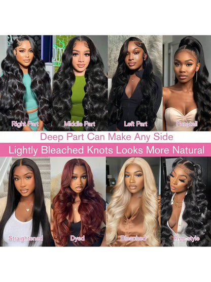 8-40 Inch 200% Density Body Wave Human Hair Lace Frontal Wigs 13x4 13×6 Lace Front Wigs Pre Plucked Glueless Lace Frontal Wigs