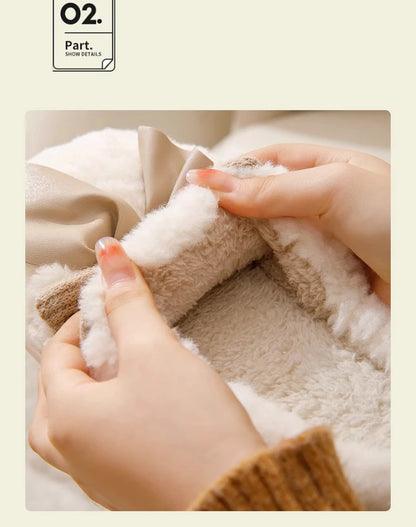 Thick Soled Non Slip Home Plush Slippers 2025 New Cotton Slippers for Women Bow Slippers for Autumn and Winter Warm for Women