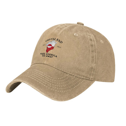 MAGA Make America Go Away  Men Women Baseball Caps Greenland Distressed Denim Caps Hat Classic Outdoor Summer Gift Headwear