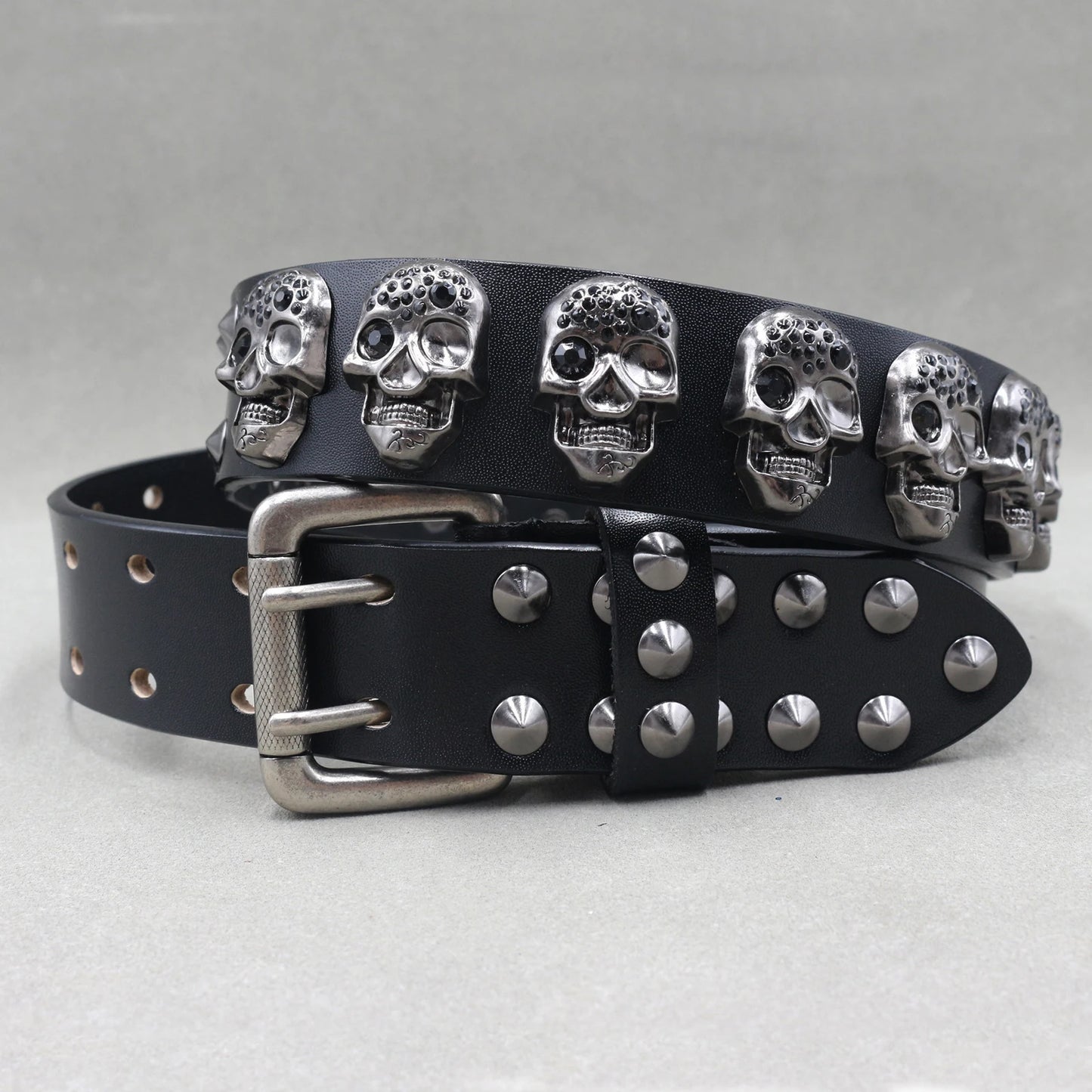 Heavy Metal Punk Belt Genuine Leather Hip Hop Belts For Men Cross Rivet Jeans belt male Strap Ceinture Homme designer belt