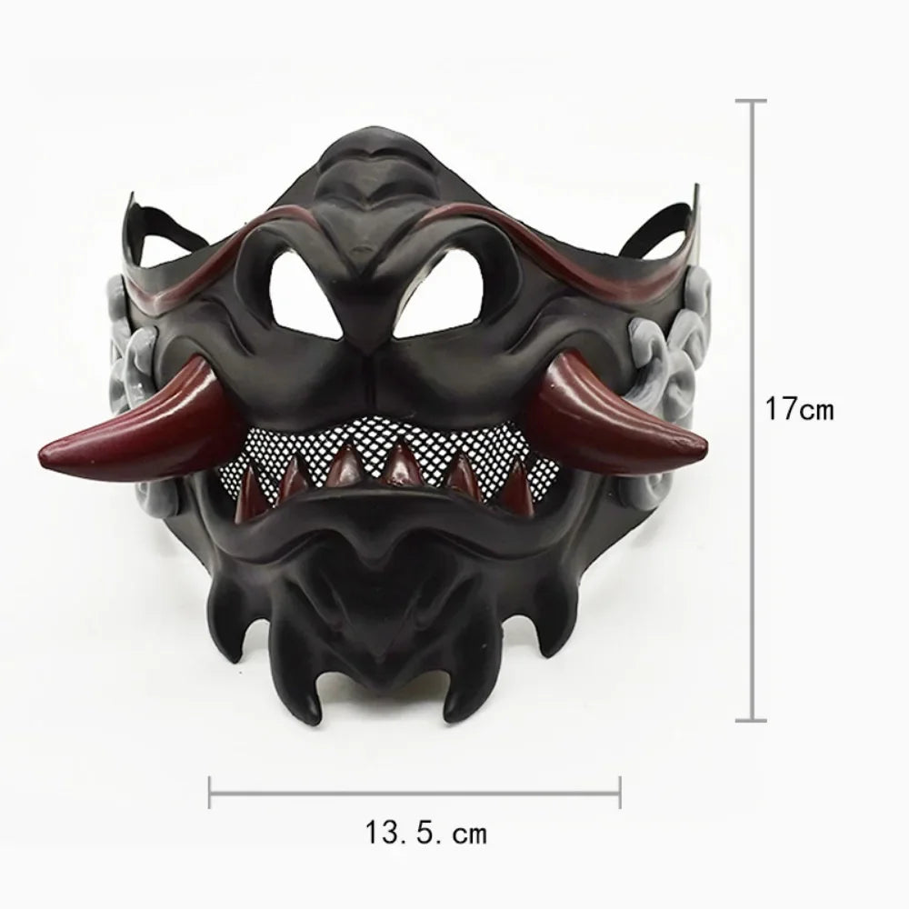 Halloween Japanse Samurai Oni Demon Masker Plastic Maskers Party Kostuum Rekwisieten Demon Samurai Cosplay Horror Prajna