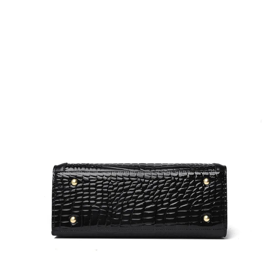 Alligator Patent Leather Shoulder Crossbody Hand Bags for Women Brand Luxury Handbags Women Bags Designer Hobos Two Layers Sac