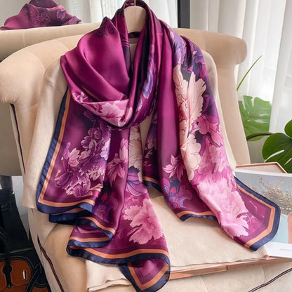 Spring Scarf Women's Luxury Design Polyester Material Smooth Scarf Soft Shawl Beach