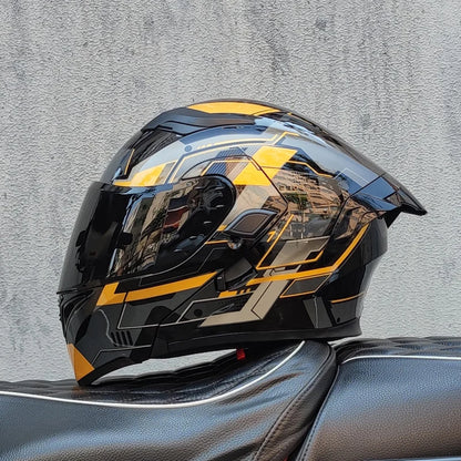 ORZ Motorcycle helmets Double Visors Modular Flip Up helmet DOT approved Full face casque moto racing Motocross helmet DOT