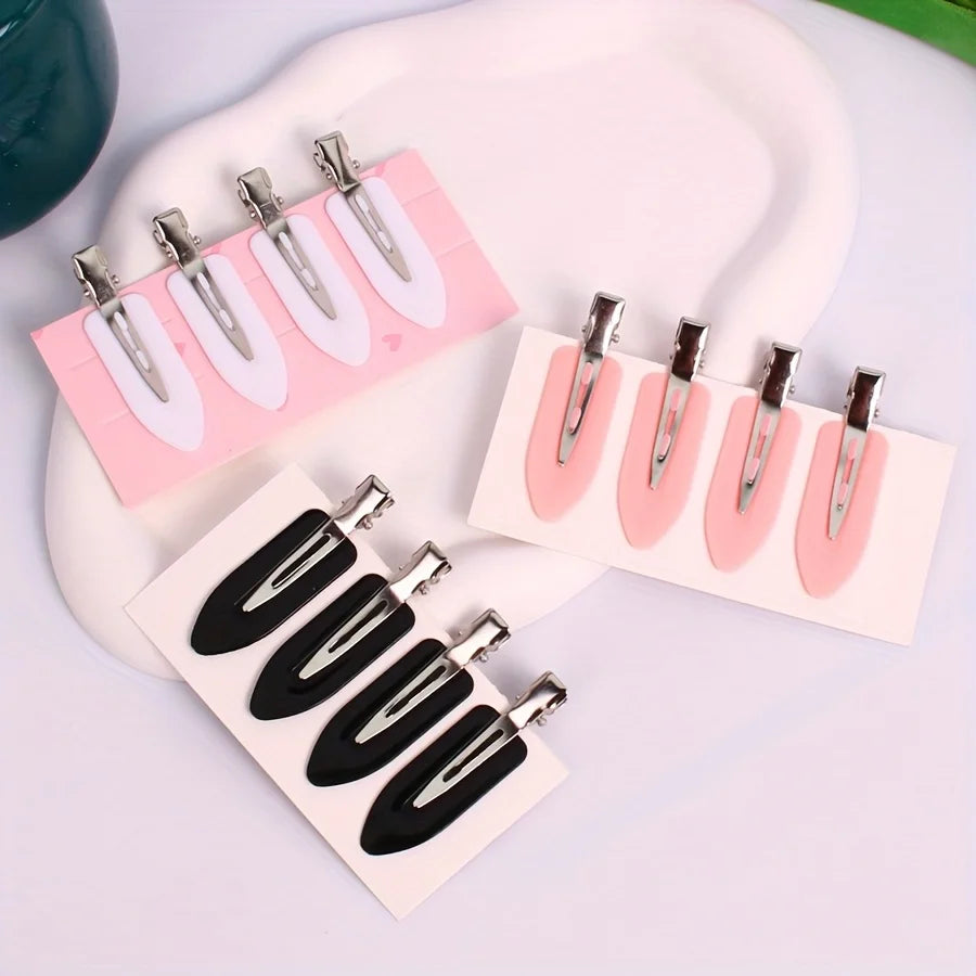4-piece hair clip set, bangs clip, non slip hair clip, plastic non bending flat head hair clip, suitable for hair salon home use