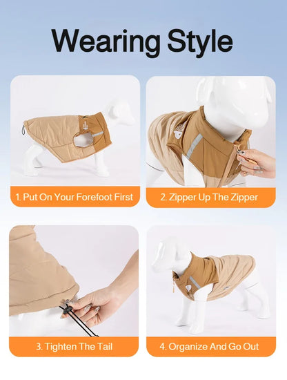 Winter warm pet clothes, trendy autumn and winter dog clothes, thickened dog cotton coat, cute