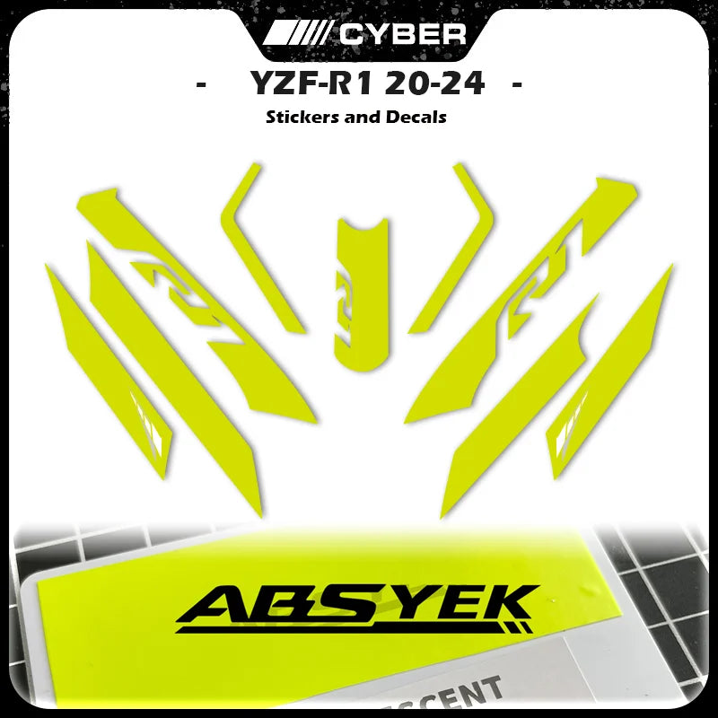 Fairing Shell Sticker Decal Hollow Line Design Front Full Vehicle Sticker All Logos For YAMAHA YZFR1 YZF-1000 R1 2020-2023
