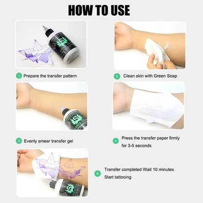 Wireless Tattoo Transfer Machine Kit Portable Wireless Tattoo Stencil Printers with Thermal Stencil Papers Transfer Cream Gel