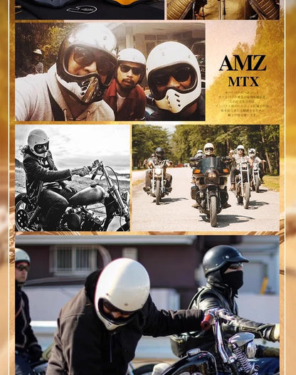 Motorcycle helmet Japanese retro cruise tip glass fiber reinforced plastic helmet motorcycle full helmet