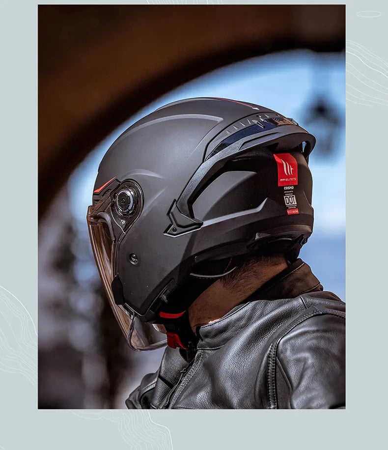 Spain MT Motorcycle Helmet ECE DOT Certification Half Helmet Men Capacete Cascos Para Moto 3/4 Open Face Casco Electric Motobike