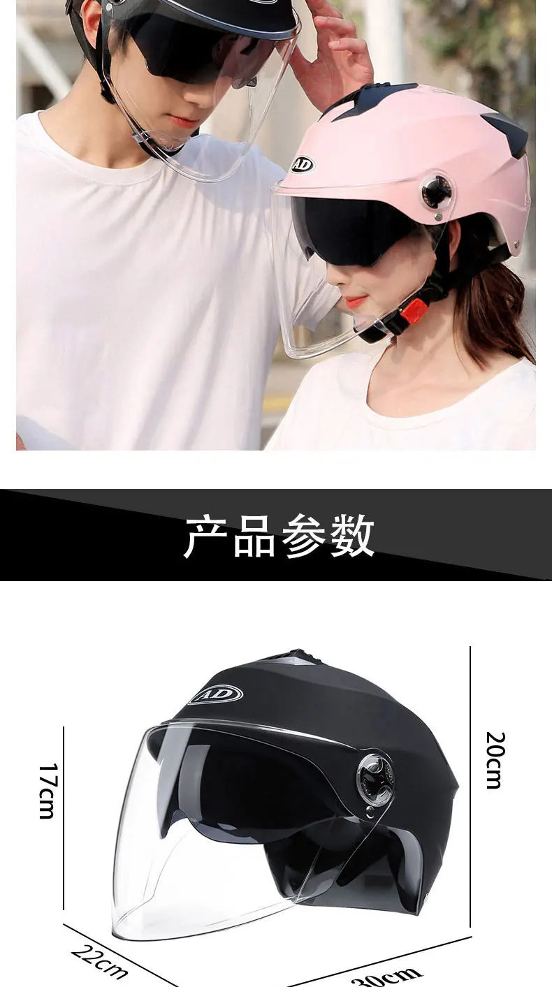 Motorcycle Helmets With Led Lights Moped Helmet Electric Scooter for Men Women With Double Visor Rechargeable Bicycle Light Bike