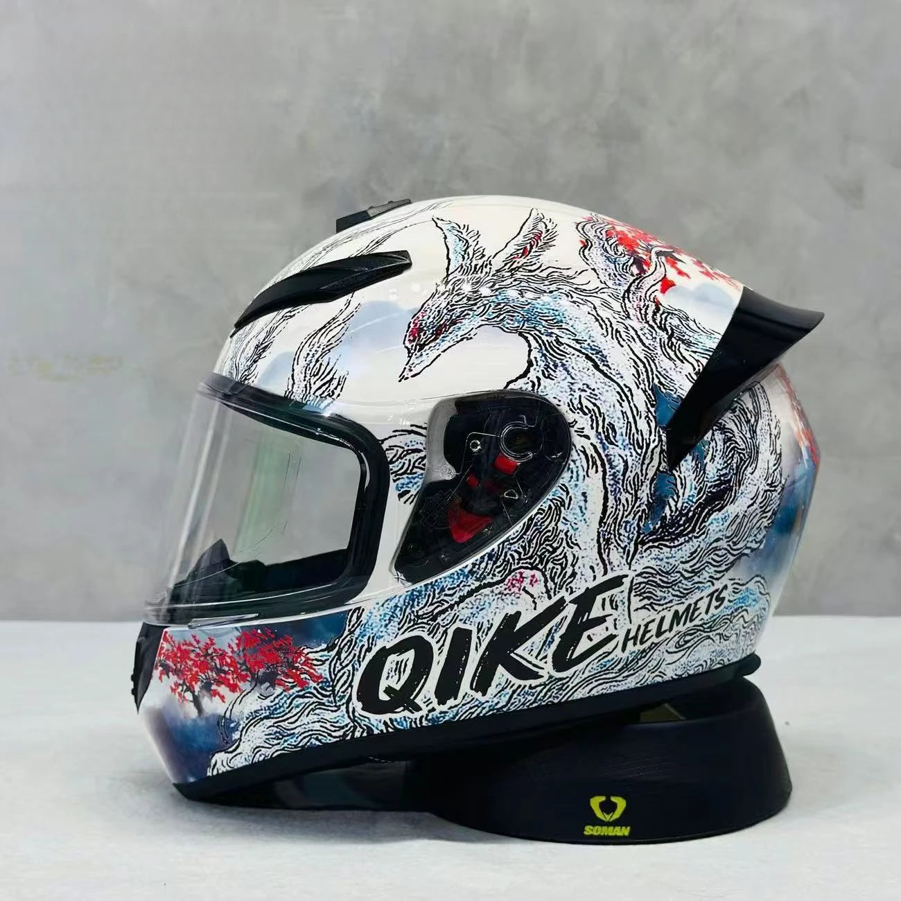Unisex Design Little Turtle Model Full Face Motorcycle Helmet Reduces Wind Noise and Buffeting for Peaceful Riding All Seasons