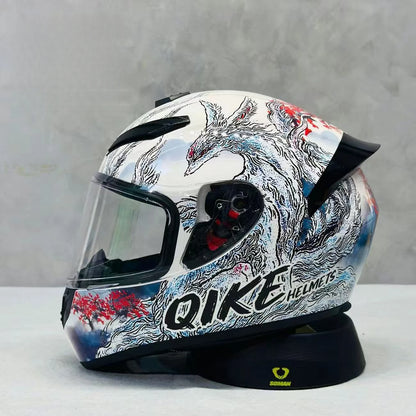 Unisex Design Little Turtle Model Full Face Motorcycle Helmet Reduces Wind Noise and Buffeting for Peaceful Riding All Seasons