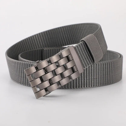 Men's Fabric Belt Nylon Canvas Automatic Belt Man Designer Belts Men Working Waistband Casual Men's Trousers Waist Belt ZX006