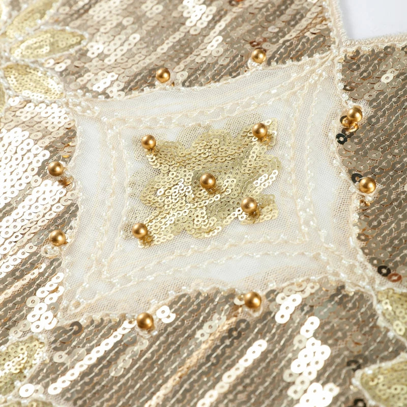 Sexy Sequins Beaded Camisoles Women Glitter Sleeveless Backless Pleated Sling Crop Tops 2026 Spring Summer Club Party Tank Lady