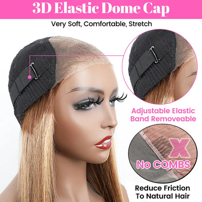 Wear And Go Glueless Human Hair ISEE Brazilian Straight Highlight Wig 6x4 HD Lace Glueless Preplucked Human Wigs Ready To Go
