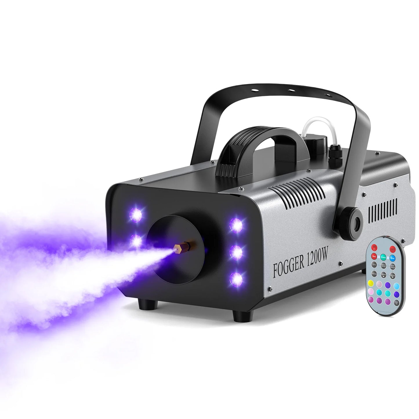 DayFlicker 1200W Fog Machine with RGB 6LEDs Lighting for Play Theater Professional Stage Home Entertainment Halloween Party