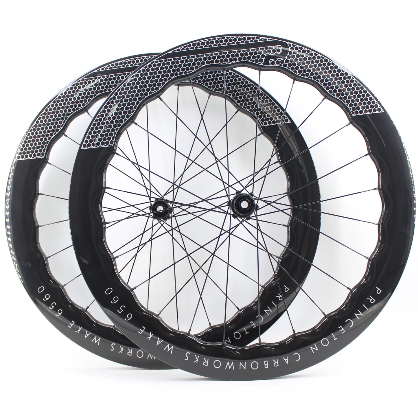 New 700C 65mm wave Road Bike UD Full Carbon Fibre Bicycle Thru Axle Center lock Disc brake Wheelset clincher tubeless rims 25mm
